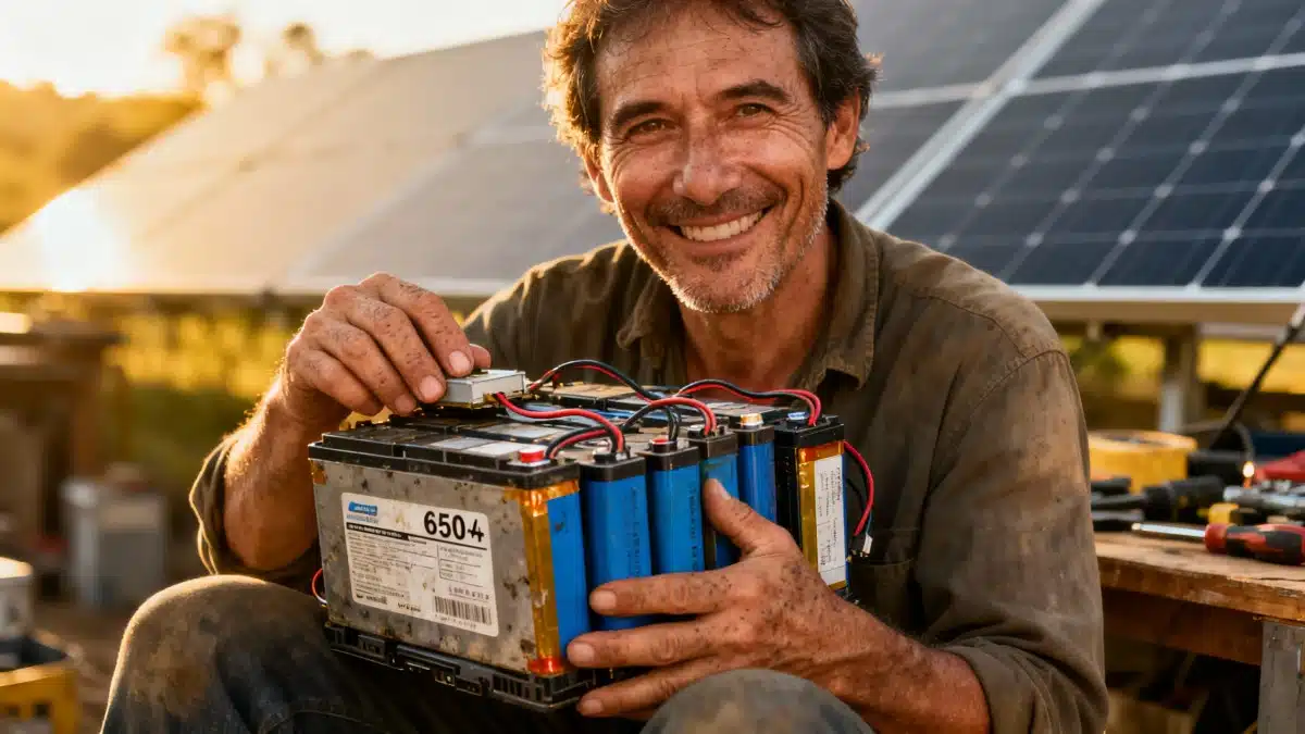 Cet homme vit sans facture d&rsquo;électricité depuis 2016 grâce à plus de 650 batteries d&rsquo;ordinateurs portables recyclées : la preuve qu&rsquo;une autre autonomie énergétique est possible